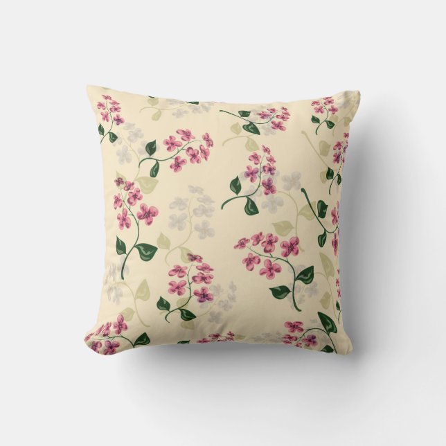 Coussin Belle florale sans couture motif oubli-me-non pi (Recto)