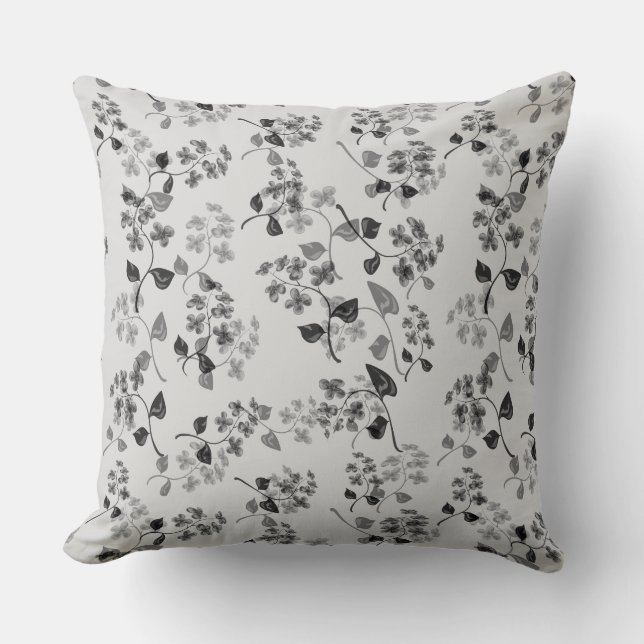 Coussin Belle florale sans couture motif oublier-me-pas bl (Recto)