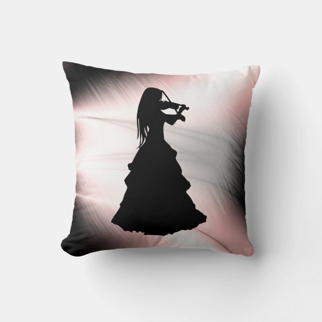 Coussin Belle Gitane Joue du Violon (Recto)