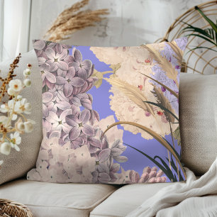 Coussin Belle Hydrangée de style Vintage & Blé