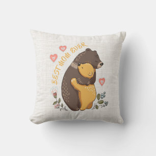 Coussin Belle idée cadeau de jour mère, meilleure mère jam