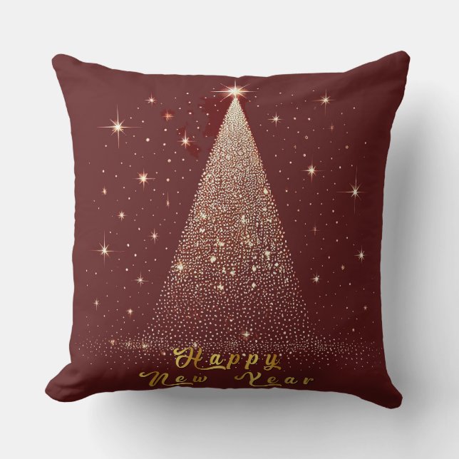 Coussin Belle illustration d'arbre de Noël (Recto)