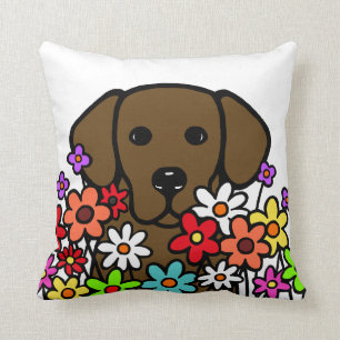 Coussin Belle illustration de Labrador de chocolat d'âme