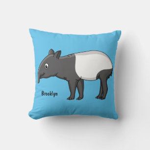 Coussin Belle illustration de tapir de dessin animé