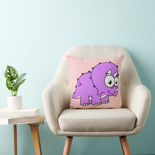 Coussin Belle Illustration D'Un Tricératops. (Chaise)