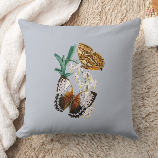 Coussin Belle illustration Vintage de papillon floral (Couverture)