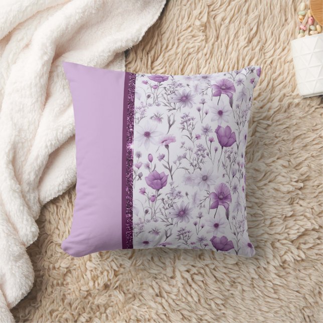 Coussin Belle lavande et rose floral (Couverture)