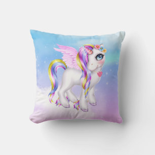 Coussin Belle licorne avec Rainbow Mane