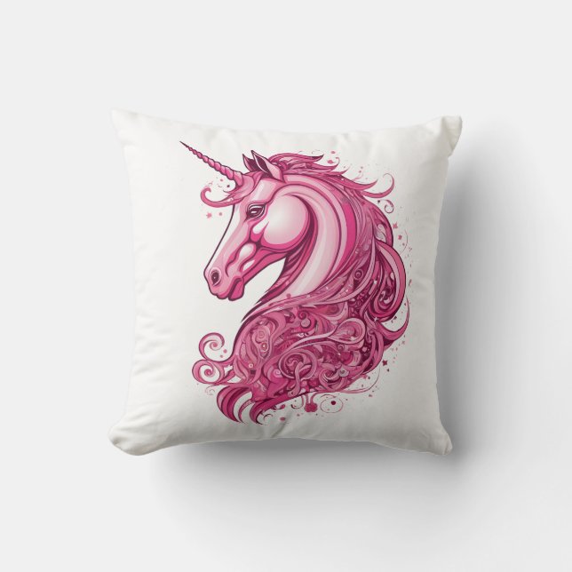 Coussin Belle licorne rose (Recto)