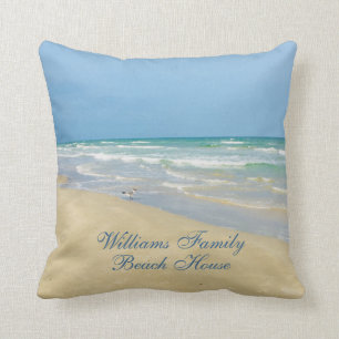 Coussin Belle Maison de plage Personnalisée Photo Côtière 