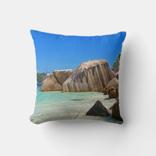 Coussin Belle Mer Tropicale avec Côte Rocheuse Couverte