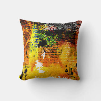 Coussin Belle mise en page grunge, vintage, annive