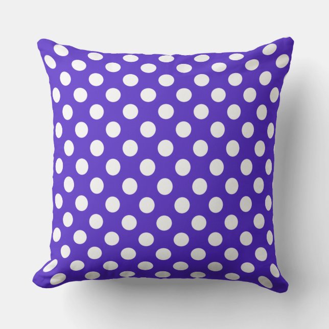 Coussin Belle Motif Pois blanche et violette (Recto)