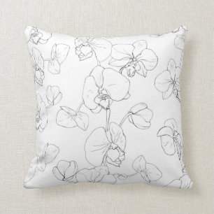 Coussin belle orchidée blanche