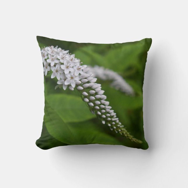 Coussin Belle photo botanique florale vert et blanc (Recto)