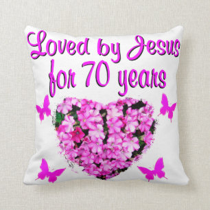 COUSSIN BELLE PHOTO FLORALE ROSE DE 70E ANNIVERSAIRE