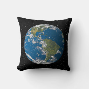Coussin Belle planète Terre avec étoiles