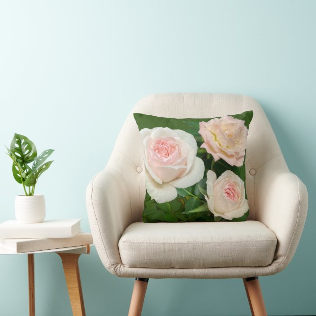 Coussin Belle rose blanche (Chaise)