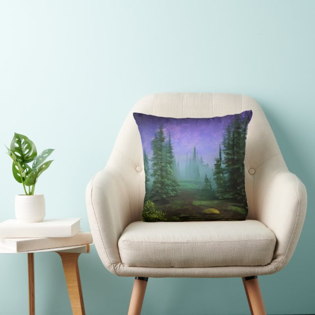 Coussin Belle scène de nature au clair de lune (Chaise)