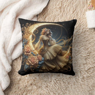 Coussin Belle Steampunk Woman sur la Lune