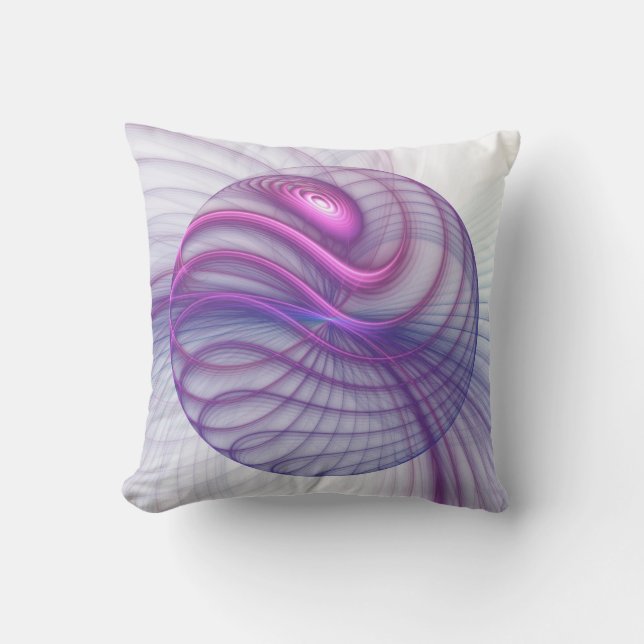 Coussin Belle Swing Moderne Art Fractal Abstrait Rose (Recto)