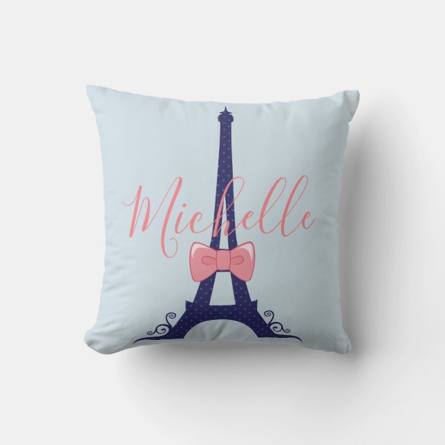 Coussin Belle Tour Eiffel Bleue (Recto)
