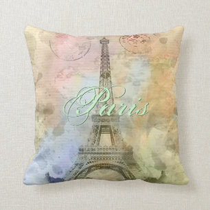 Coussin Belle tour Eiffel vintage à la mode