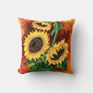 Coussin Belle Trois Tournesols - Peinture Art Migné
