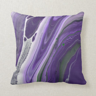 Coussin Belle violet moderne Agate rayé Pierre
