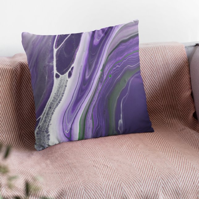 Coussin Belle violet moderne Agate rayé Pierre (Créateur téléchargé)