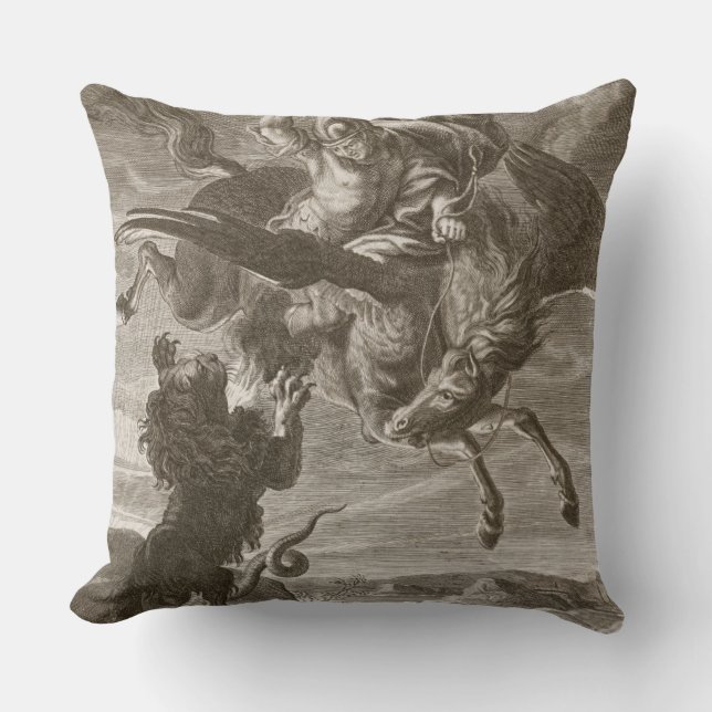 Coussin Bellerophon combat les chimères, 1731 (la gravure) (Recto)