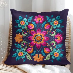 Coussin Belles couleurs violettes et vibrantes Floral mexi