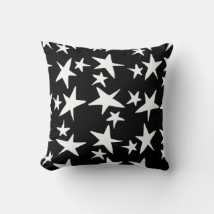 Coussin Belles Étoiles noires et blanches