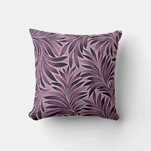 Coussin Belles feuilles en violet aubergine