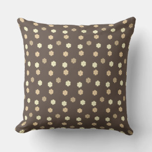 Coussin Belles fleurs brunes et beige