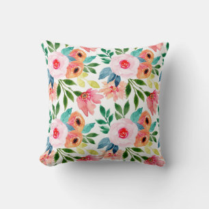 Coussin Belles fleurs d'aquarelle