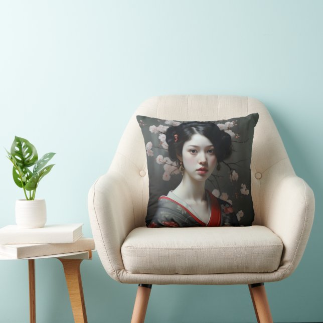Coussin Belles fleurs de Geisha (Chaise)