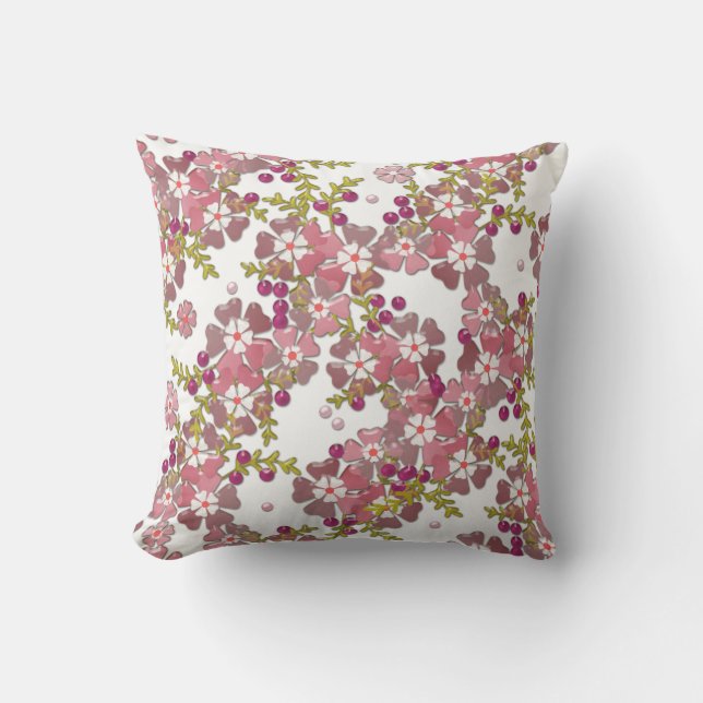 Coussin Belles fleurs en verre (Recto)
