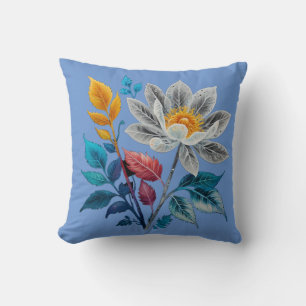 Coussin belles fleurs et feuille