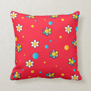 Coussin Belles fleurs mignonette motif pour chambre enfant