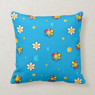 Coussin Belles fleurs mignonette motif pour chambre enfant