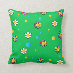 Coussin Belles fleurs mignonette motif pour chambre enfant