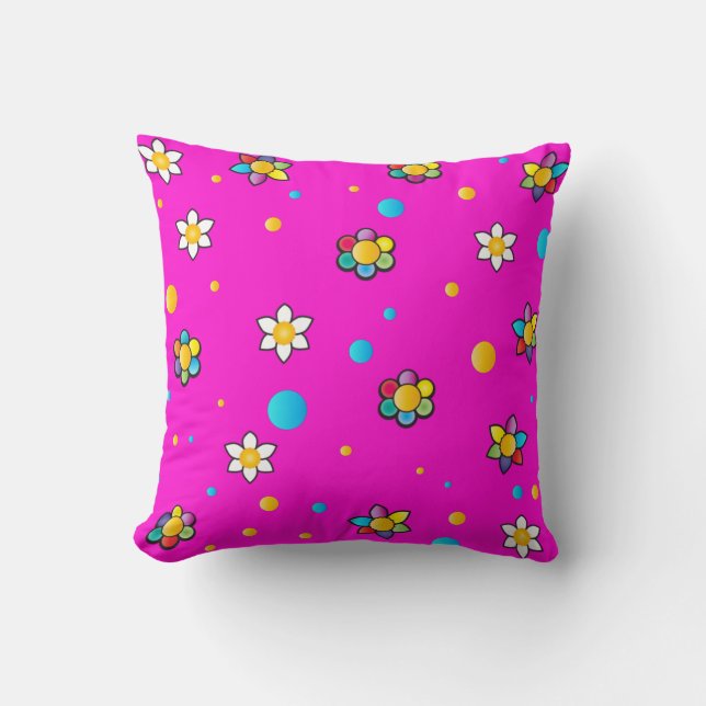 Coussin Belles fleurs mignonnes motif pour la chambre des  (Recto)