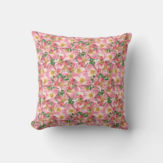 Coussin Belles fleurs roses (Recto)
