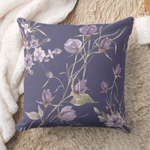 Coussin Belles fleurs violettes hiver octobre automne