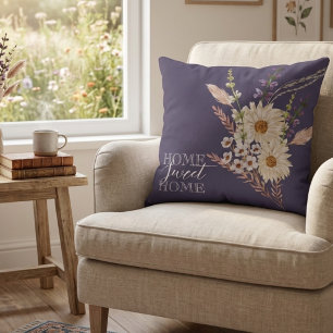 Coussin Belles Fleurs Violettes Maison Douce