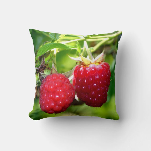 Coussin Belles framboises rouges (Recto)