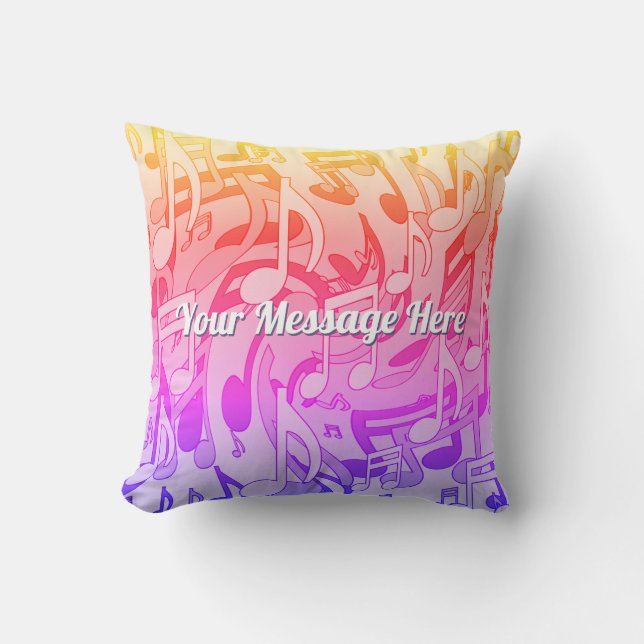Coussin Belles Musiques Couleurs Heureuses Notes de Musiqu (Recto)