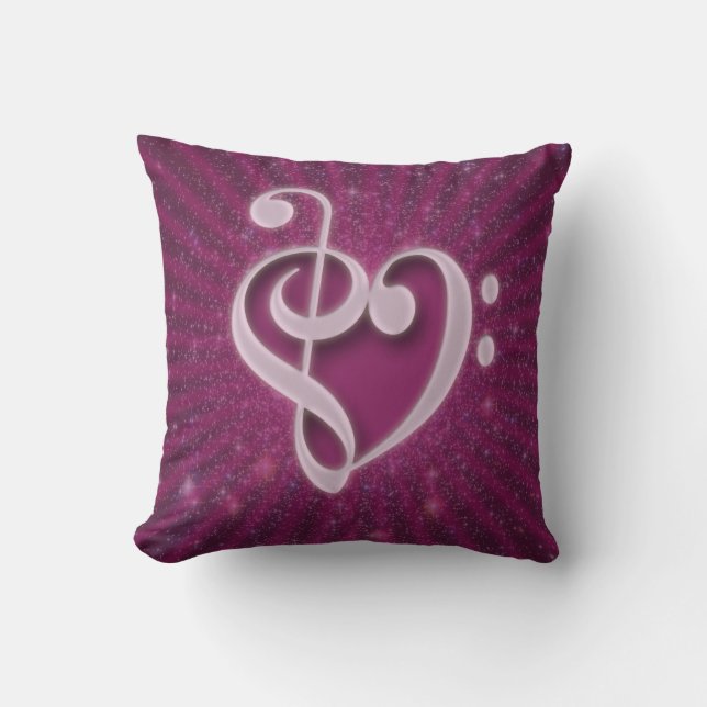 Coussin Belles notes musicales réunies en coeur (Recto)
