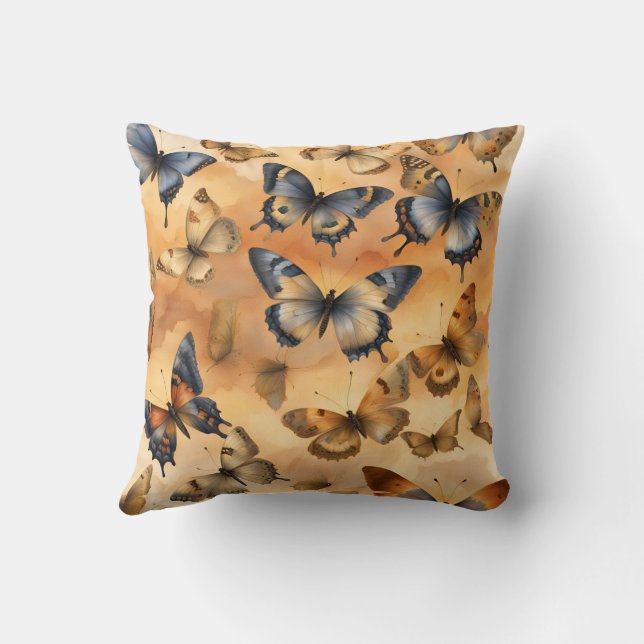 Coussin Belles papillons aquarelles (Verso)